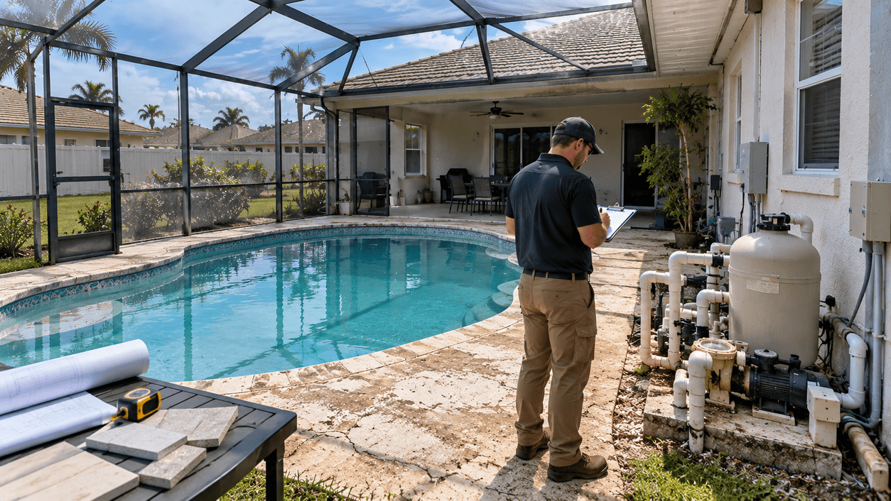 Existing pool inspection for a Fort Myers investment property